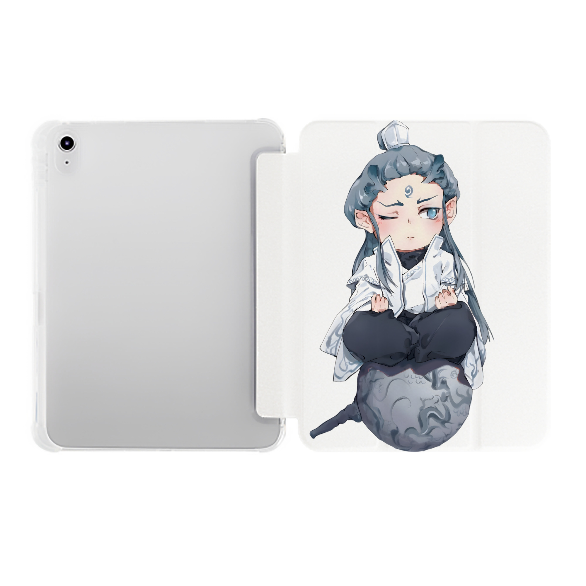（画像用） Ne Zha 2 ナタ 魔童の大暴れ IPad ケース ペン収納付き 三つ折りスタンド PUレザー×シリコン 対応機種9.5/10.5/10.9インチ